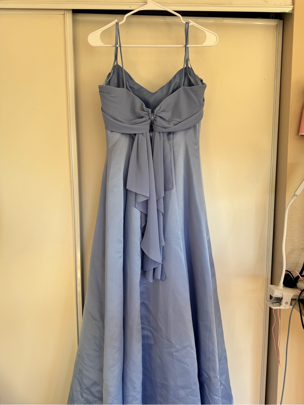 Cachet Strapless Dusty Blue Formal Gown